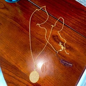 henri bendel long necklace with circle pendant